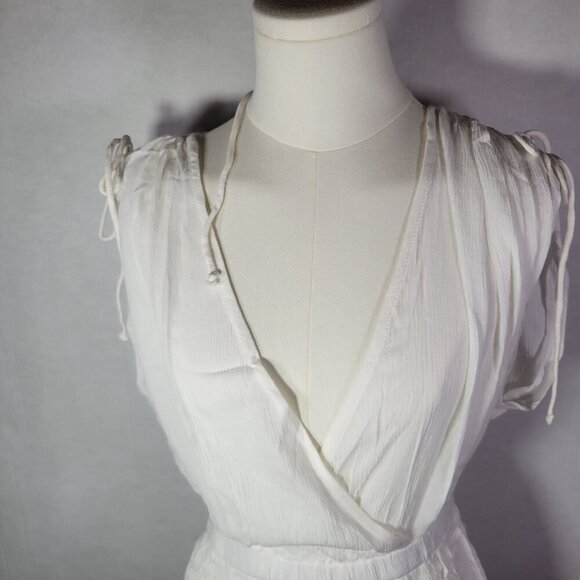 ASOS Design White Sleeveless Lightweight Elastic Waist Coverup Romper Size M - Picture 2 of 10